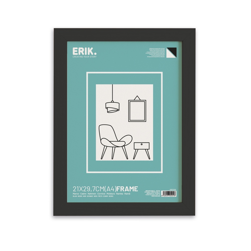 Grupo Erik - Mdf Black Frame A4 29.7 X 21 Cm Cadre - Multicolore